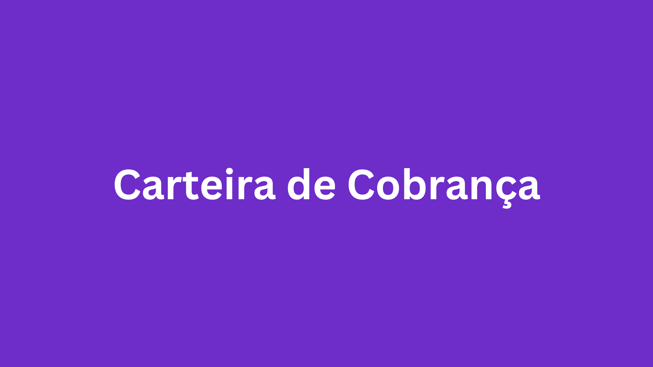 Carteira de Cobrança