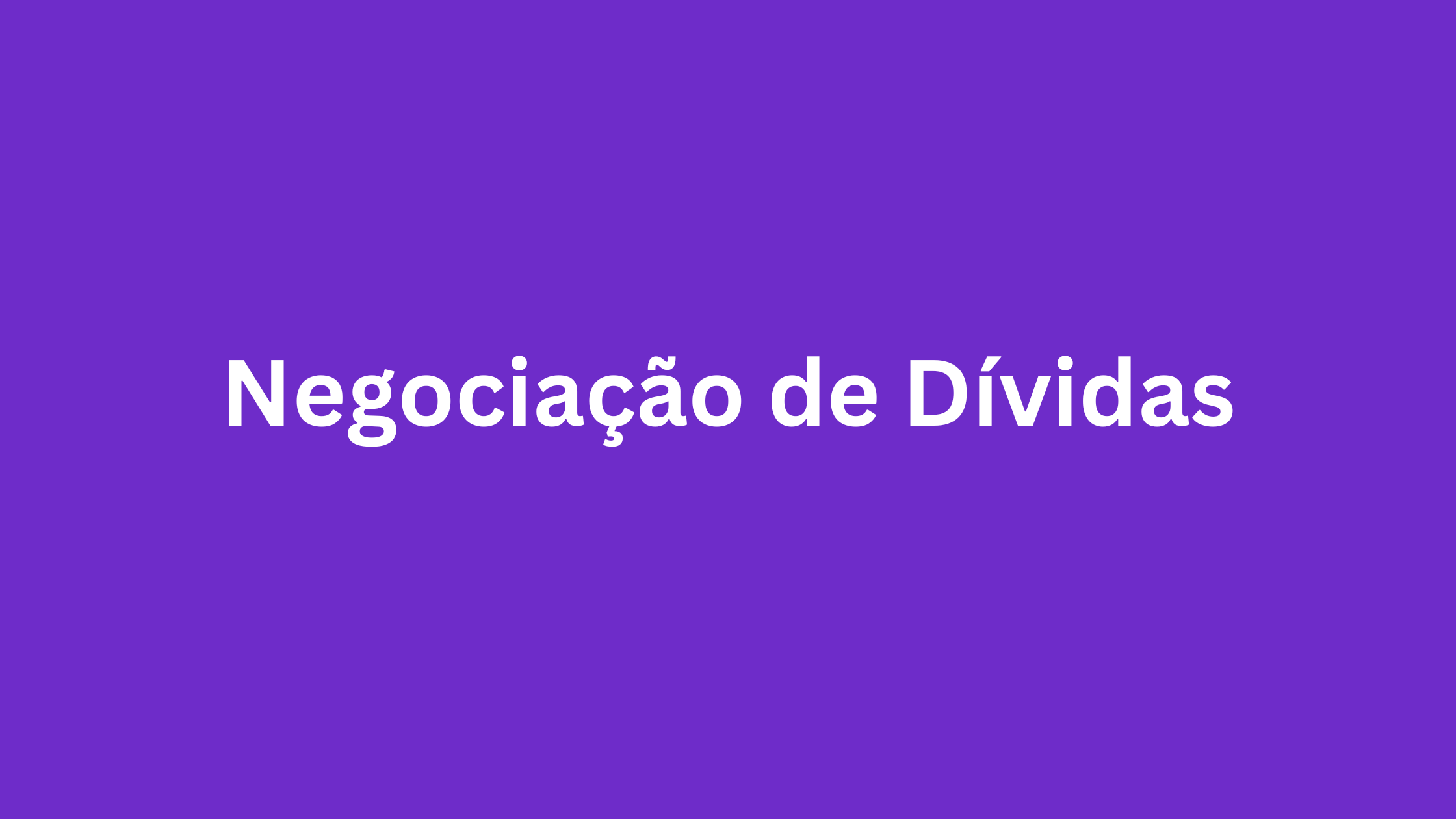 Negociação de Dívidas
