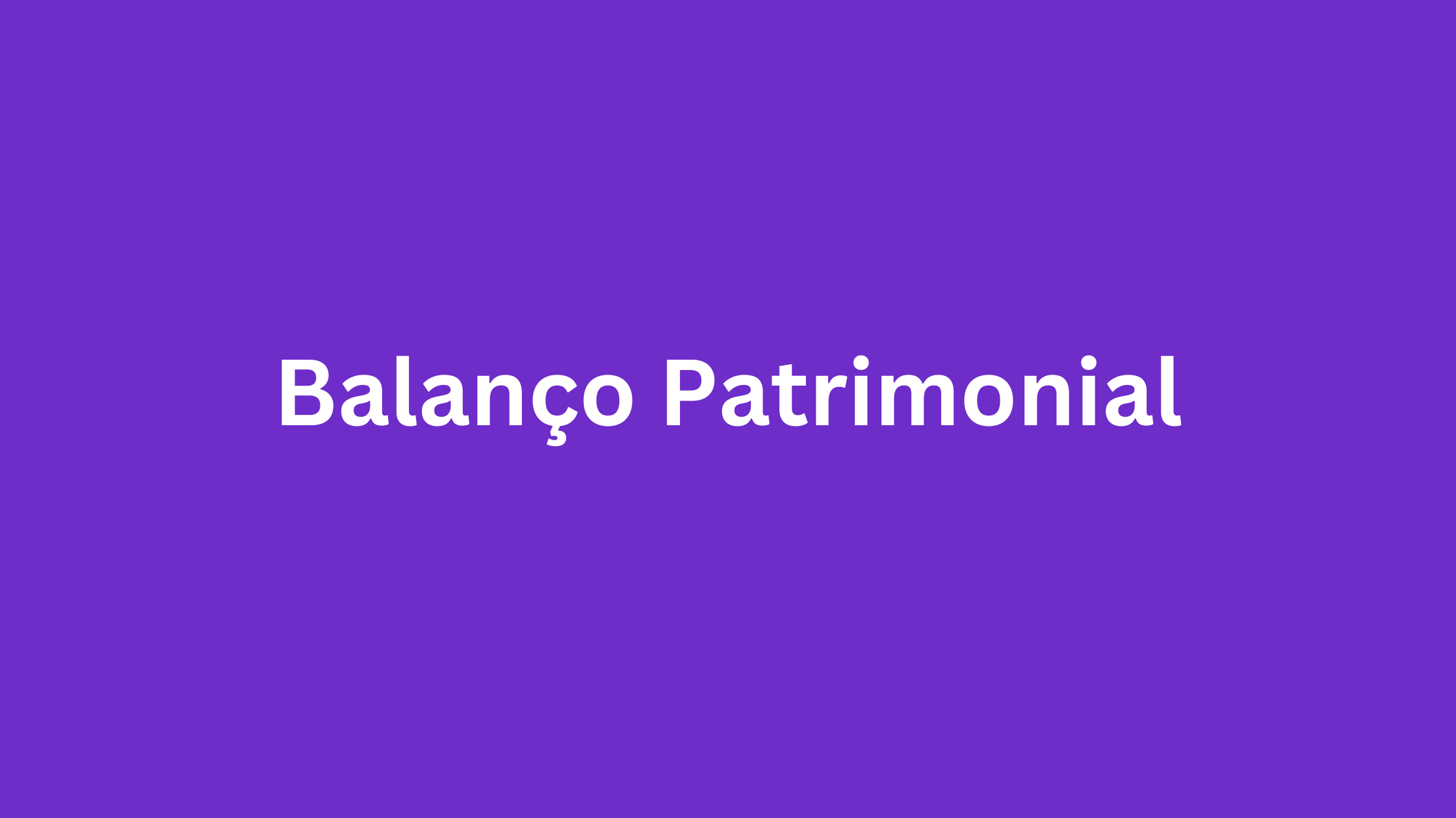 Balanço Patrimonial