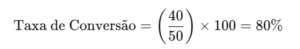 Taxa de Conversão de Acordos de Pagamento = (40/50) x 100 = 80%