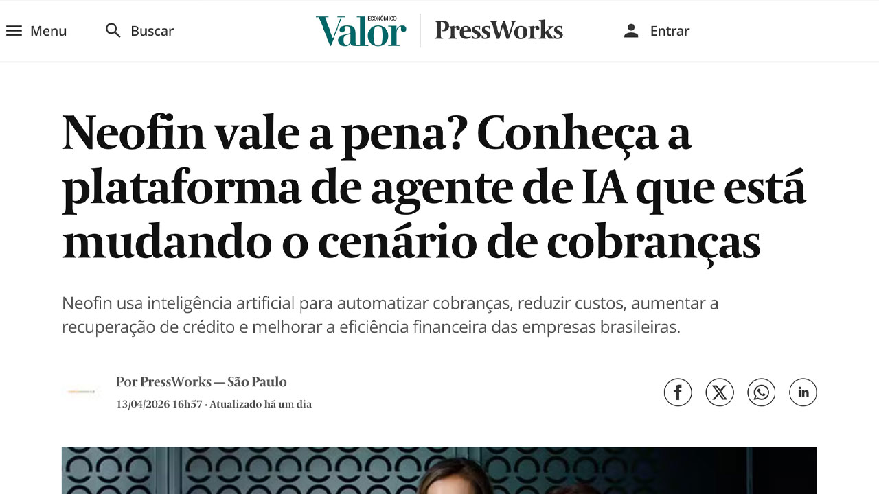 Destaque no Valor Econômico: Conheça a plataforma de agente de IA que está mudando o cenário de cobranças