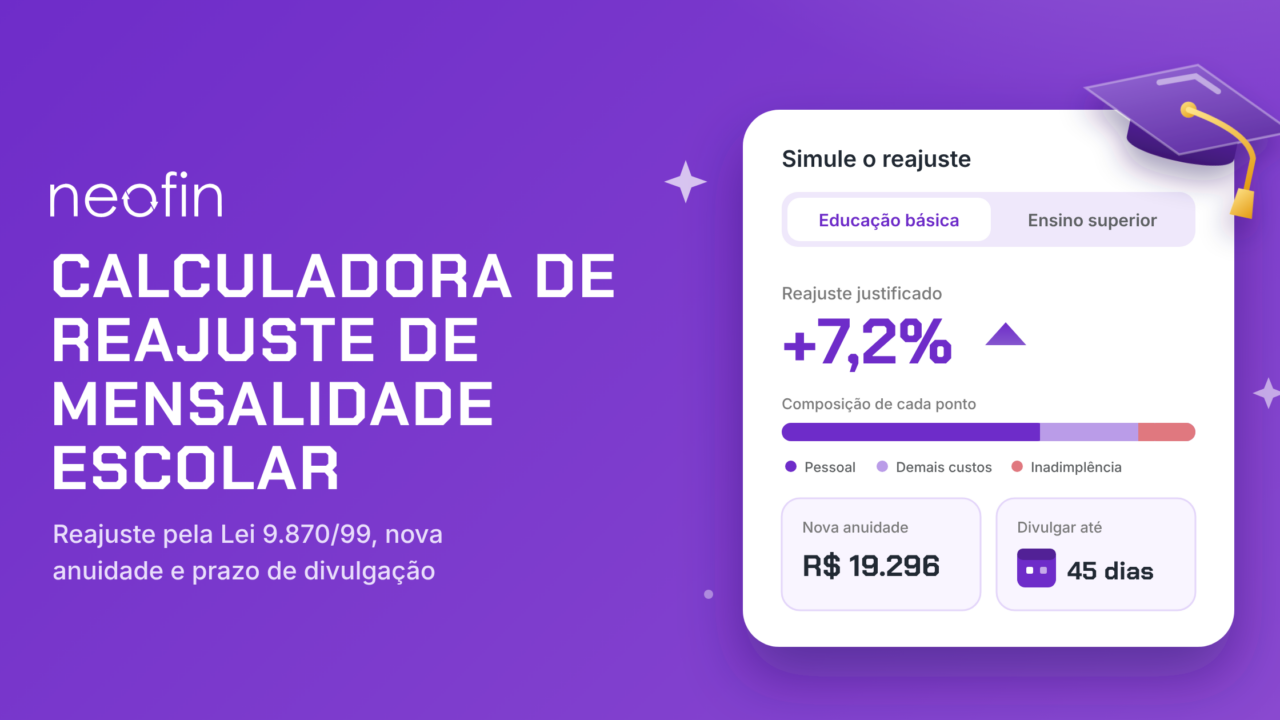 Calculadora de Reajuste de Mensalidade Escolar